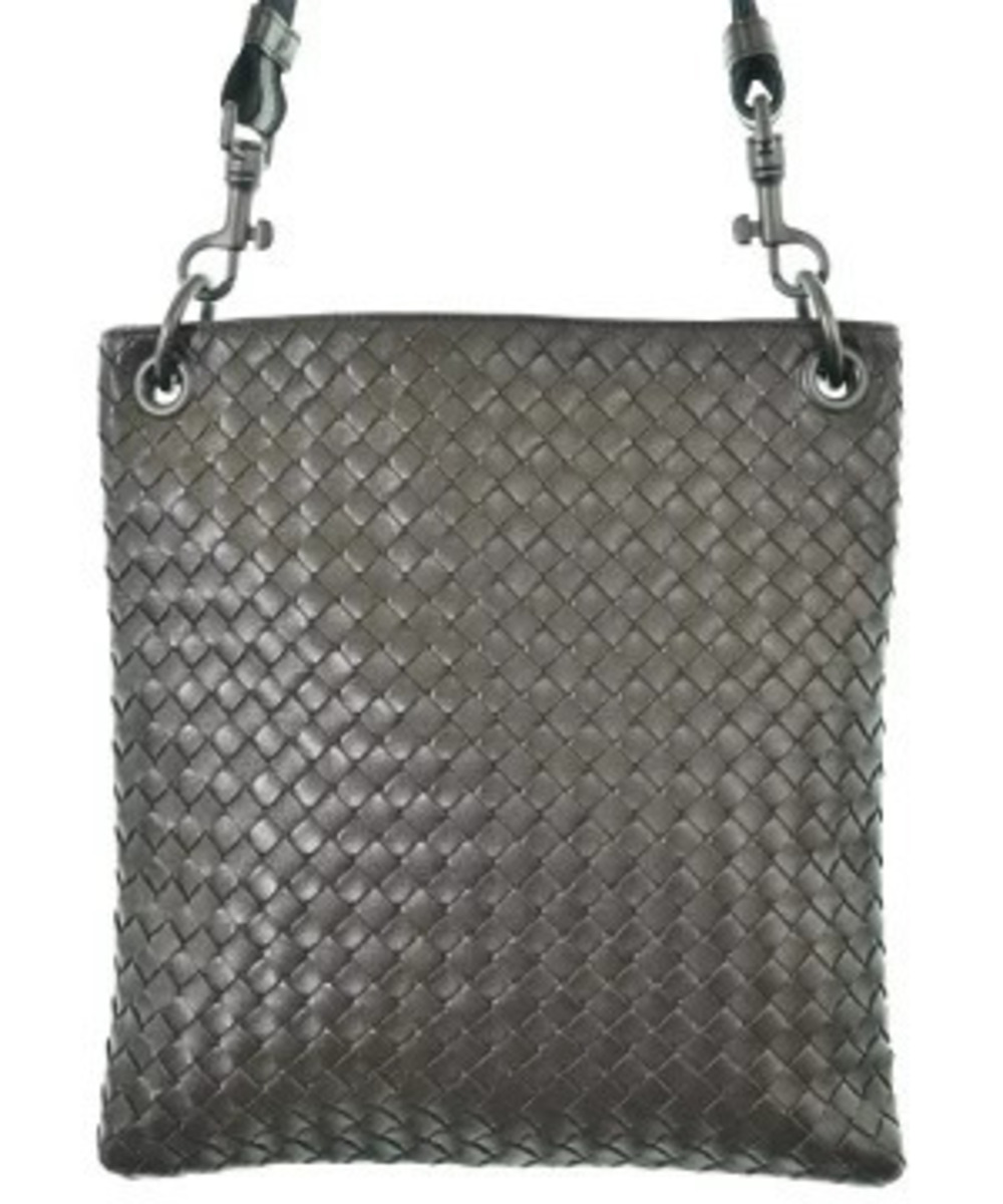Bottega Veneta Intrecciato Flat Messenger Bag woven nappa leather Brown